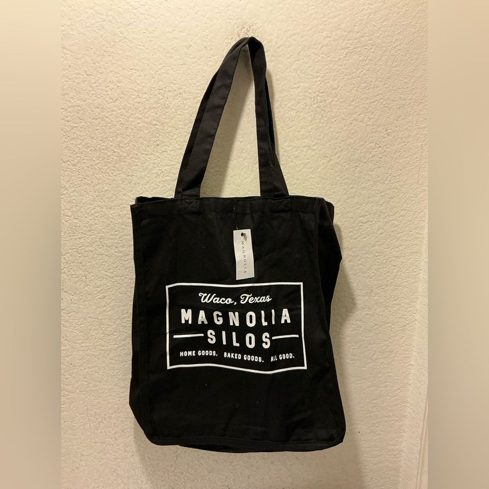 New Joanna Gaines Magnolia Silos LARGE Tote Bag Waco Texas BLACK